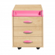 Тумба Дэми ТУВ.06 подкатная на 3 ящика с органайзером клен/розовый