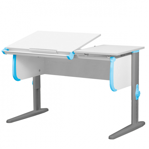 Парта Дэми  СУТ-25 120см раздельная белый/ниагара/серый каркас
