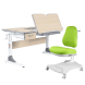 Комплект Anatomica Study-120 парта + кресло + органайзер + ящик клен/серый с зеленым креслом Robin