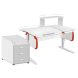 Парта Дэми СУТ-25-04Д1 120 см раздельная с тумбой с приставкой и надстройкой белый/красный/белый c тумбой ТУВ.06 Парта Дэми СУТ-25-04Д1 120 см раздельная с тумбой с приставкой и надстройкой белый/красный/белый c тумбой ТУВ.06