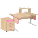 Парта Дэми СУТ-25-04Д1 120 см раздельная с тумбой с приставкой и надстройкой клен/розовый/белый c тумбой ТУВ.06 Парта Дэми СУТ-25-04Д1 120 см раздельная с тумбой с приставкой и надстройкой клен/розовый/белый c тумбой ТУВ.06