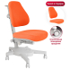 Комплект Kinderzen Dali Plus парта + кресло + надстройка + выдвижной ящик + органайзер + подставка для книг белый/серый с оранжевым креслом Armata