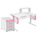 Парта Дэми СУТ-25-04Д1 120 см раздельная с тумбой с приставкой и надстройкой белый/розовый/белый c тумбой ТУВ.06 Парта Дэми СУТ-25-04Д1 120 см раздельная с тумбой с приставкой и надстройкой белый/розовый/белый c тумбой ТУВ.06