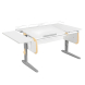 Парта Дэми  СУТ-25-02 120см раздельная с тремя приставками белый/бежевый/серый каркас