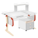 Парта Дэми СУТ-25-04Д1 120 см раздельная с тумбой с приставкой и надстройкой белый/красный/бежевый c тумбой ТУВ-09 Парта Дэми СУТ-25-04Д1 120 см раздельная с тумбой с приставкой и надстройкой белый/красный/бежевый c тумбой ТУВ-09