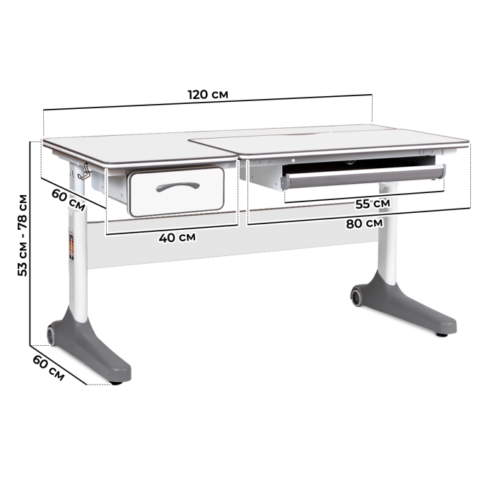 Характеристики Комплект Anatomica Uniqa Lite парта + кресло Характеристики Комплект Anatomica Uniqa Lite парта + кресло